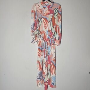 Alexis x Target Floral Maxi Shirt Dress XL Boho 70s Retro Button Front